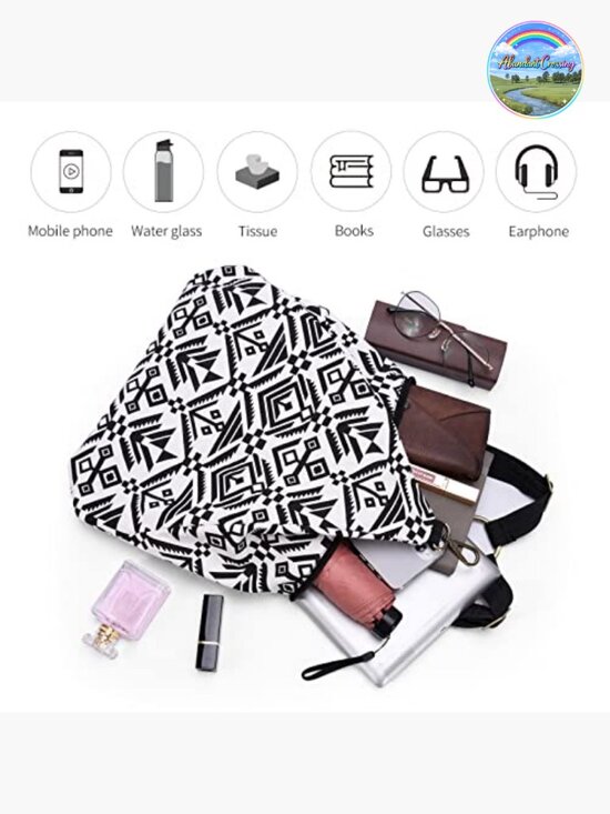 Bohemian Canvas Daypack Backpack with Butterfly Print, Lightweight Travel